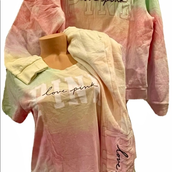 New Victorias Secret Pink full zip hoodie FREYA TIE DYE RARE ALL SIZES RARE - Picture 4 of 6